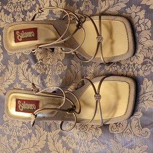 GOLD Strappy Elastic Sandles